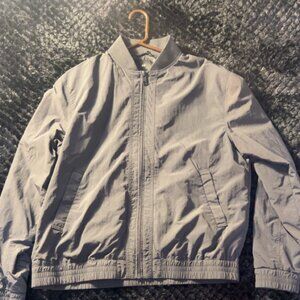 H&M Men’s Gray Lightweight Bomber Jacket – Size L – Windbreaker Style